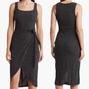 Lush | Side Tie Varigated Rib Tank Dress